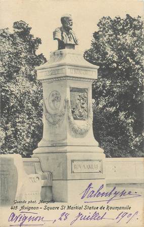 CPA FRANCE 84 " Avignon, Square St Martial, statue de Roumanille".