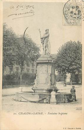 CPA FRANCE 71 " Chalon sur Saône, Fontaine Neptune".