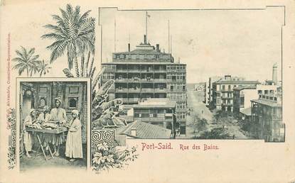 CPA EGYPTE "Port Saïd, rue des Bains"