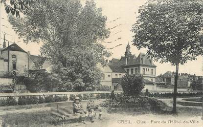 CPA FRANCE 60 "Creil, Parc de l'Hôtel de Ville".