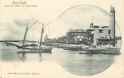CPA EGYPTE "Port Saïd, quai et phare"