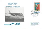 1 Er Vol LETTRE 1 ER VOL / SCANDINAVIE "Stockholm / Copenhague, 20 mars 1980"