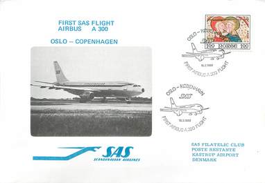 LETTRE 1 ER VOL / SCANDINAVIE "Oslo / Copenhague, 18 février 1980"