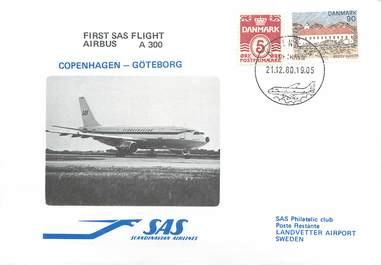 LETTRE 1 ER VOL / SCANDINAVIE "Copenhague / Göteborg, 21 décembre 1980"