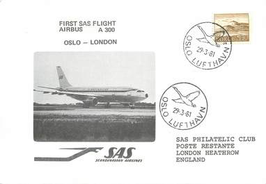 LETTRE 1 ER VOL / SCANDINAVIE "Oslo / Londres, 29 mars 1981"