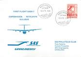 1 Er Vol LETTRE 1 ER VOL / SCANDINAVIE "Copenhague / Reykjavik, 3 avril 1979"