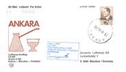 1 Er Vol LETTRE 1 ER VOL / TURQUIE "Ankara / Münich / Francfort, 1er juillet 1983"