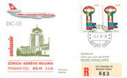 1 Er Vol LETTRE 1 ER VOL / ONU "Zürich / Genève / Beijing, 3 avril 1980"