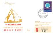 1 Er Vol LETTRE 1 ER VOL / ONU "Genève / Dubai, 1er novembre 1976"