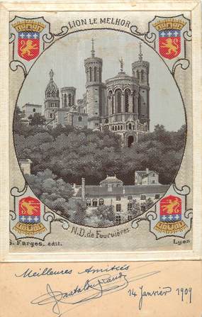 CPA FRANCE 69 "Lyon, ND de Fourvières" / CARTE EN SOIE