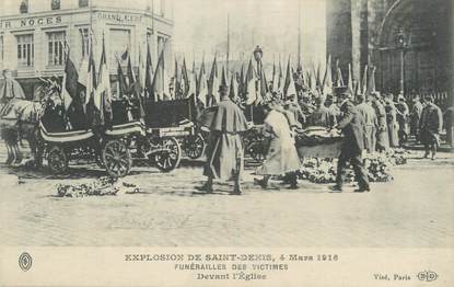 CPA FRANCE 93 " St Denis, Explosion de 1916, Funérailles des victimes".