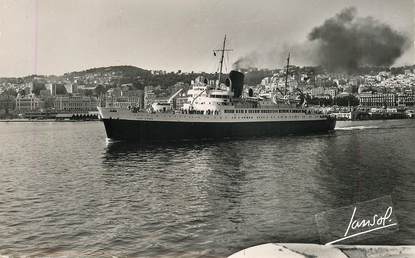 CPSM ALGERIE "Alger, bateau Le Ville d'Oran quitte le port"