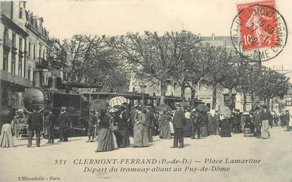 CPA FRANCE 63 "Clermont Ferrand, Place Lamartine, le départ du Tramway"