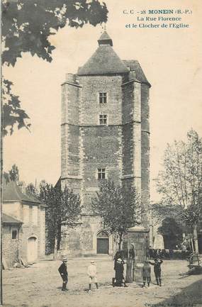 CPA FRANCE 64 " Monein, La rue Florence et le clocher de l'église".