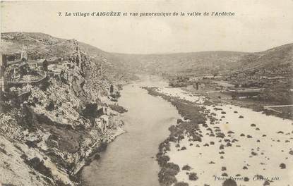 CPA FRANCE 30 "Aiguèze, Le village et vue panoramique de la vallée de l'Ardèche".