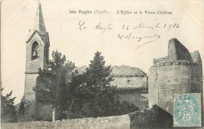 CPA FRANCE 30 "Les Anglès, L'église et le vieux château".
