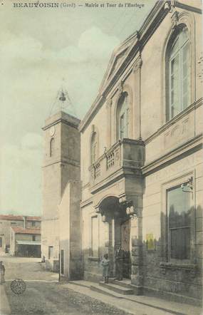 CPA FRANCE 30 " Beauvoisin, Mairie et tour de l'Horloge".