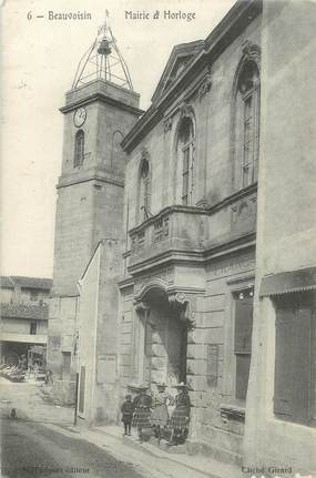 CPA FRANCE 30 " Beauvoisin, Mairie et Horloge".