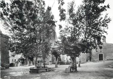 CPSM FRANCE 30 " Alzon, Place de l'église et de la Mairie".