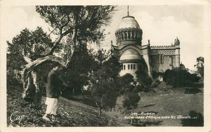 CPSM ALGERIE "Alger, Notre Dame d'Afrique entre les Oliviers"