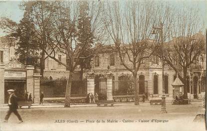 CPA FRANCE 30 " Alès, Place de la Mairie, casino, caisse d'épargne". / CAISSE D'EPARGNE