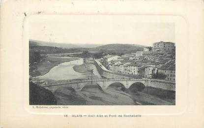 CPA FRANCE 30 " Alès, Pont de Rochebelle".