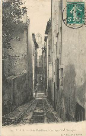 CPA FRANCE 30 " Alès, Rue Ferdinand Carteyrade et temple".