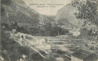 CPA FRANCE 30 " Anduze, Quartier de la gare".