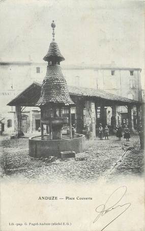 CPA FRANCE 30 " Anduze, Place couverte".