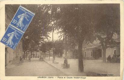 CPA FRANCE 30 " Aramon, Place et cours Victor Hugo".