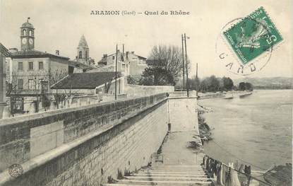 CPA FRANCE 30 " Aramon, Quai du Rhône".