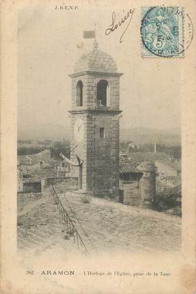 CPA FRANCE 30 " Aramon, L'Horloge de l'église prise de la tour".