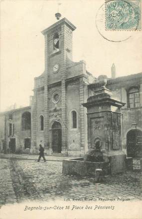 CPA FRANCE 30 " Bagnols sur Cèze, Place des Pénitents".