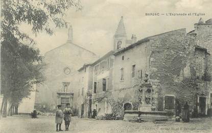 CPA FRANCE 30 "Barjac, L'esplanade et l'église".
