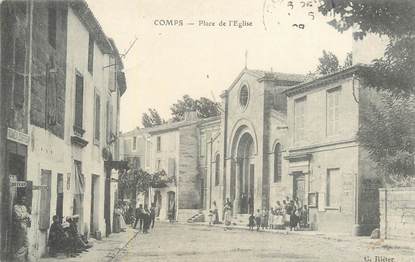 CPA FRANCE 30 " Comps, Place de l'église".