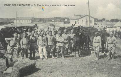 CPA FRANCE 30 " Camp des Garrigues, Vue du camp, Les écuries".