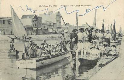 CPA FRANCE 30 " Le Grau du Roi, Promenade en canot automobile".