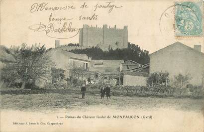 CPA FRANCE 30 " Monfaucon, Ruines du château féodal".