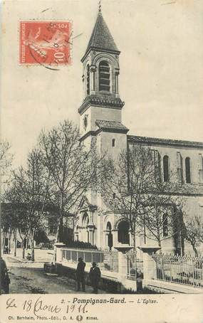 CPA FRANCE 30 "Pompignan, L'église".