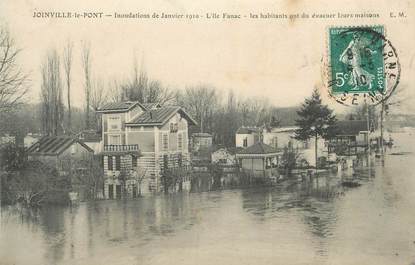 CPA FRANCE 94 "Joinville le Pont, Inondations de janvier 1910, l'Ile Fanac".
