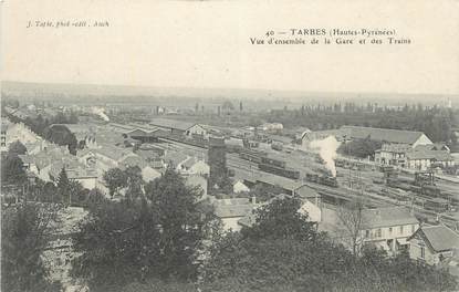 CPA FRANCE 65 " Tarbes, Vue d'ensemble de la gare et des trains".