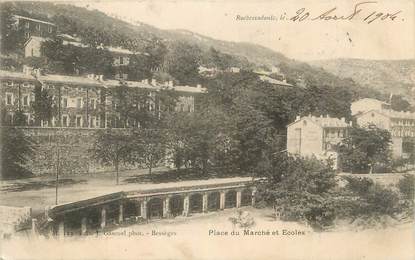 CPA FRANCE 30 " Rochessadoule, Place du marché et les écoles".