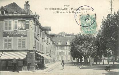 CPA FRANCE 25 " Montbéliard, Place de l'Enclos et kiosque de la musique".