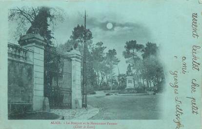 CPA FRANCE 30 " Alès, Le bosquet et le monument pasteur".