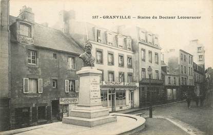 CPA FRANCE 50 "Granville, statue du Docteur Letourneur"