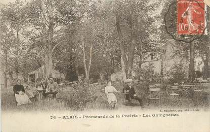 CPA FRANCE 30 " Alès, Promenade de la prairie, Les guinguettes".