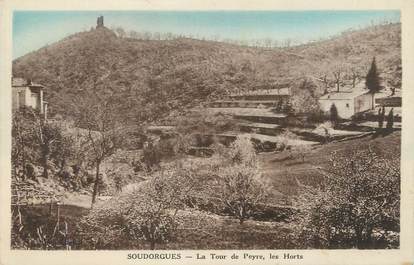 CPA FRANCE 30 " Soudorgues, La tour de Peyre, les Horts".