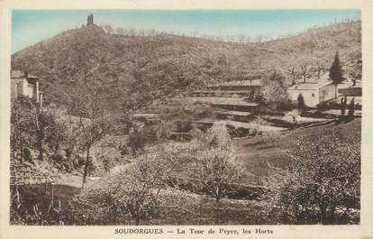 CPA FRANCE 30 " Soudorgues, La tour de Peyre, les Horts".