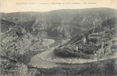 CPA FRANCE 30 " Sanilhac, Labaume et l'hermitage de St Verèdenne, vue générale".