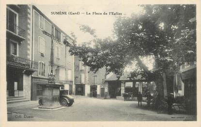 CPA FRANCE 30 " Sumène, La place de l'église".